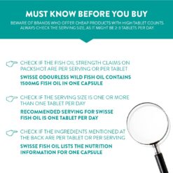 Swisse Ultiboost Odourless Wild Fish Oil, 90 Capsules 5