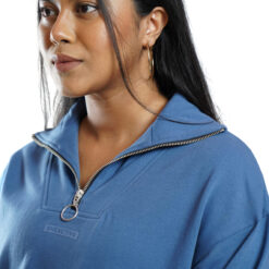 Essential Q-Zip Sweatshirt- Indigo 9