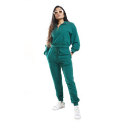 Essential Q-Zip Crop Sweatshirt- Evergreen 10