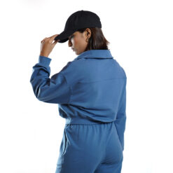 Essential Q-Zip Crop Sweatshirt- Indigo 10