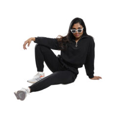 Essential Q-Zip Crop Sweatshirt- Midnight 9