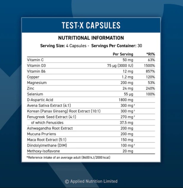 Applied Nutrition TEST-X, 120 Capsules 2