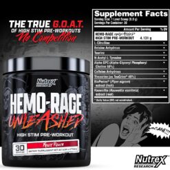 Nutrex Hemo-Rage Unleashed High Stim Pre Workout, Fruit Punch, 30 Serving 7