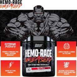 Nutrex Hemo-Rage Unleashed High Stim Pre Workout, Fruit Punch, 30 Serving 6