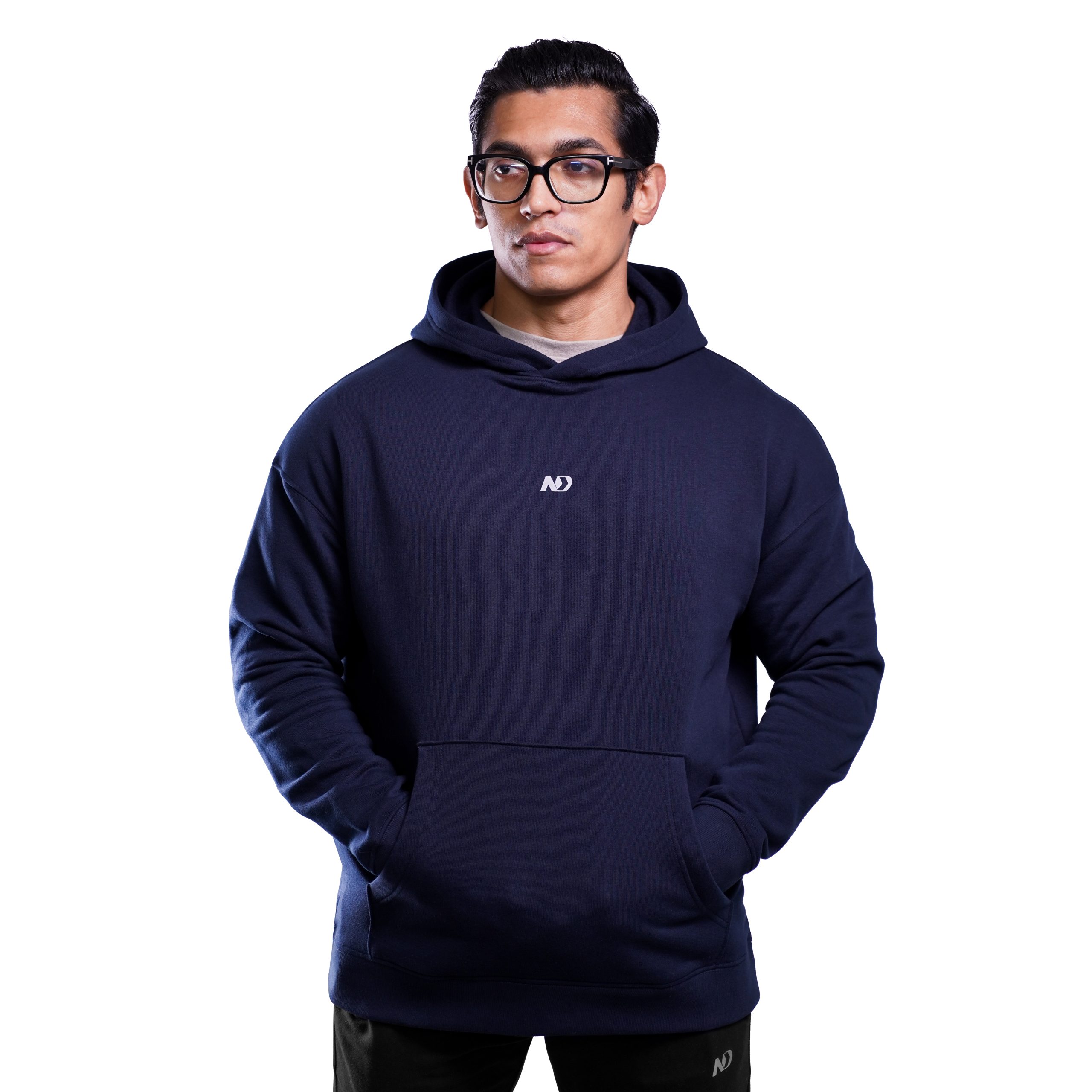 ND Essential Drop Shoulder Hoodie - Navy 1